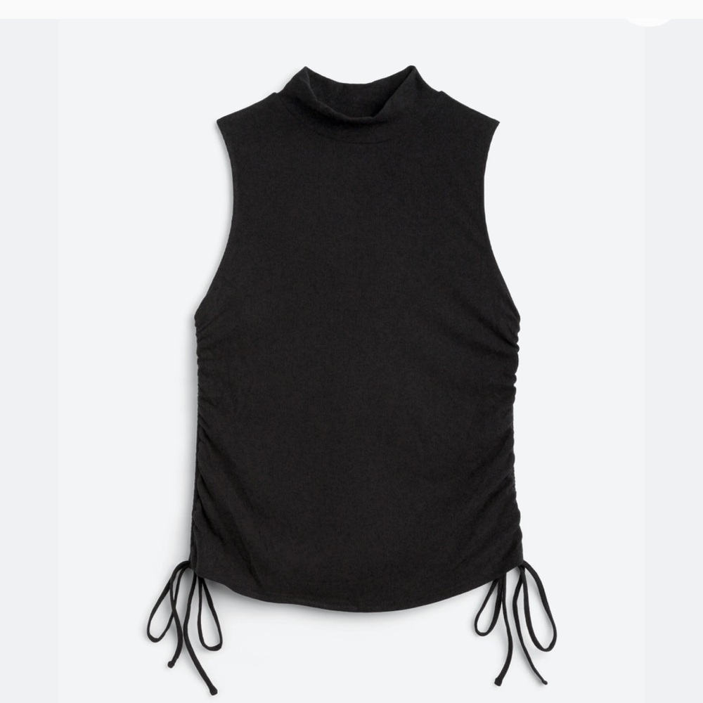 BB Dakota x Steve Madden, Ribbed ruched Black Sleeveless Top, size 2x